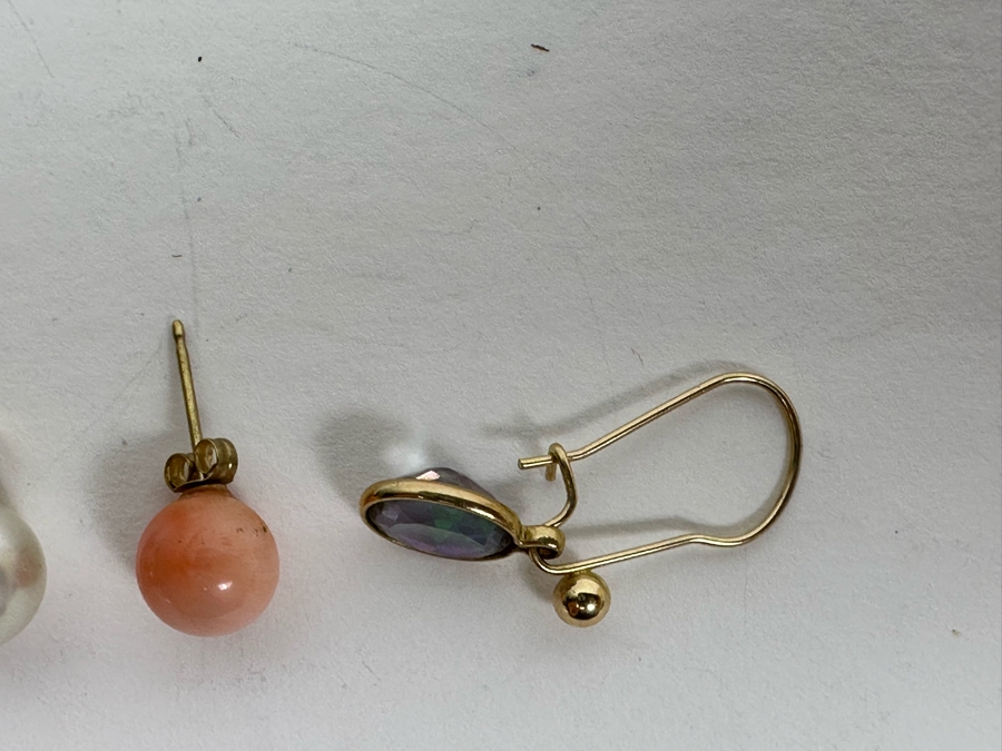 Five 14K Gold Single Earrings 5.6g [Photo 9]