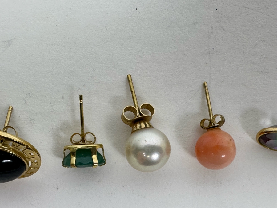 Five 14K Gold Single Earrings 5.6g [Photo 10]