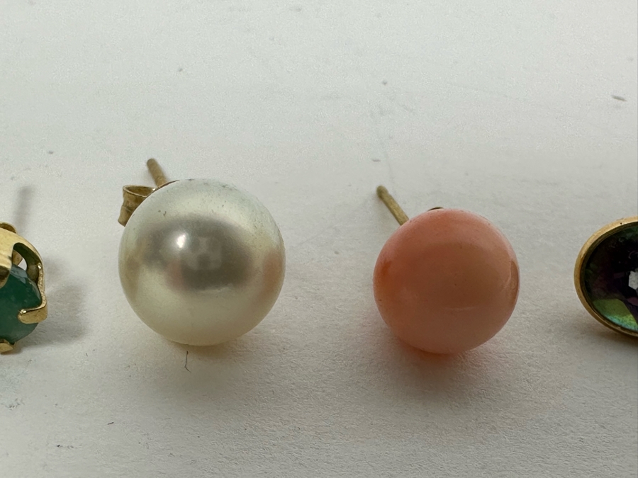 Five 14K Gold Single Earrings 5.6g [Photo 6]