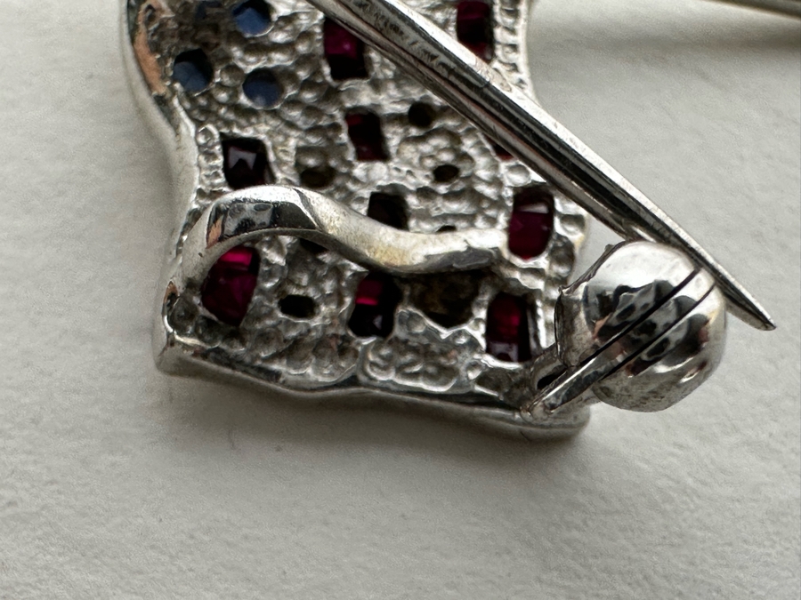 Sterling Silver U.S. Flag Brooch Pin 2.1g [Photo 7]