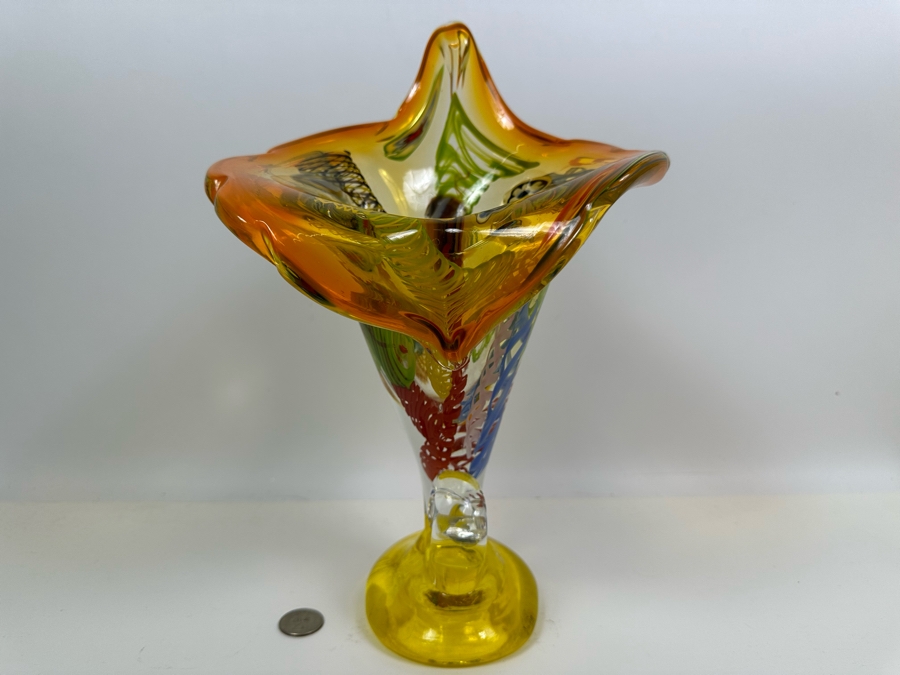 Impressive Art Glass Vase 13H [Photo 13]