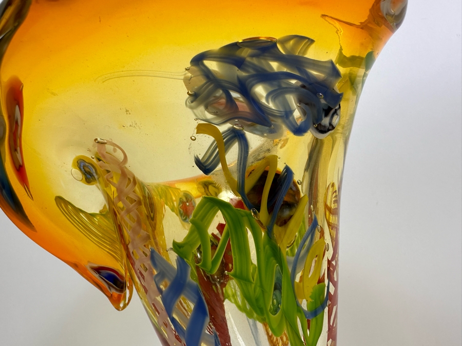 Impressive Art Glass Vase 13H [Photo 9]