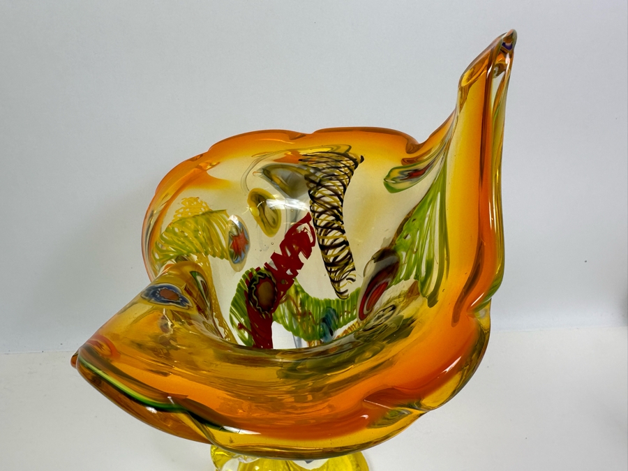 Impressive Art Glass Vase 13H [Photo 11]