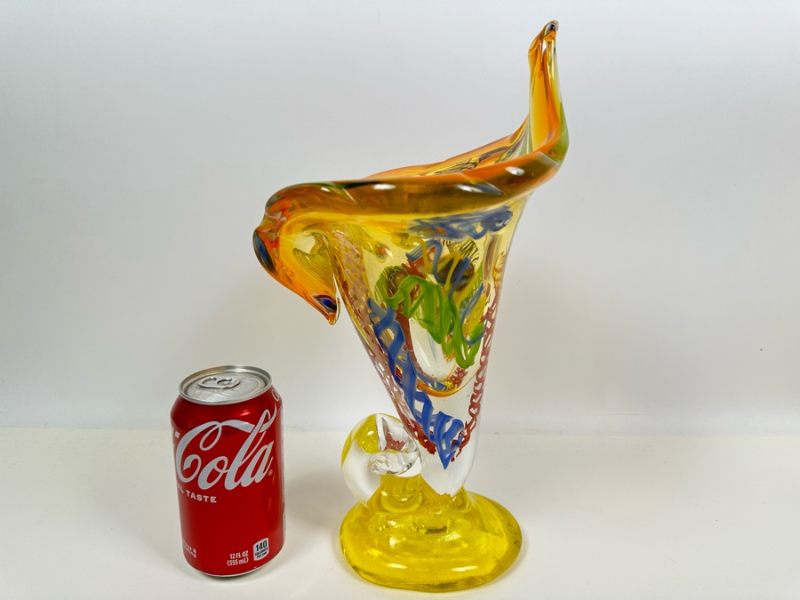 Impressive Art Glass Vase 13H [Photo 3]