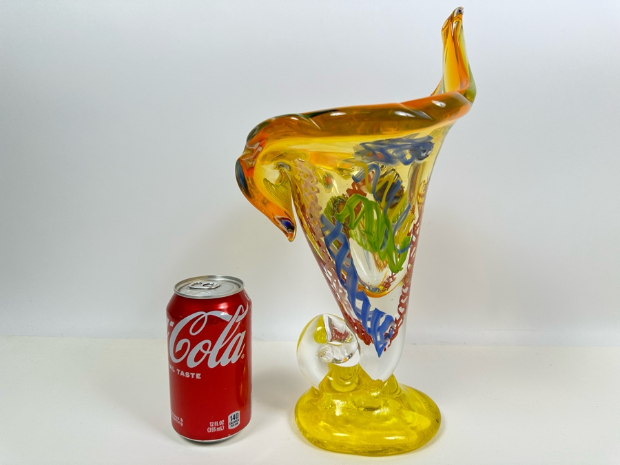 Impressive Art Glass Vase 13H [Photo 2]