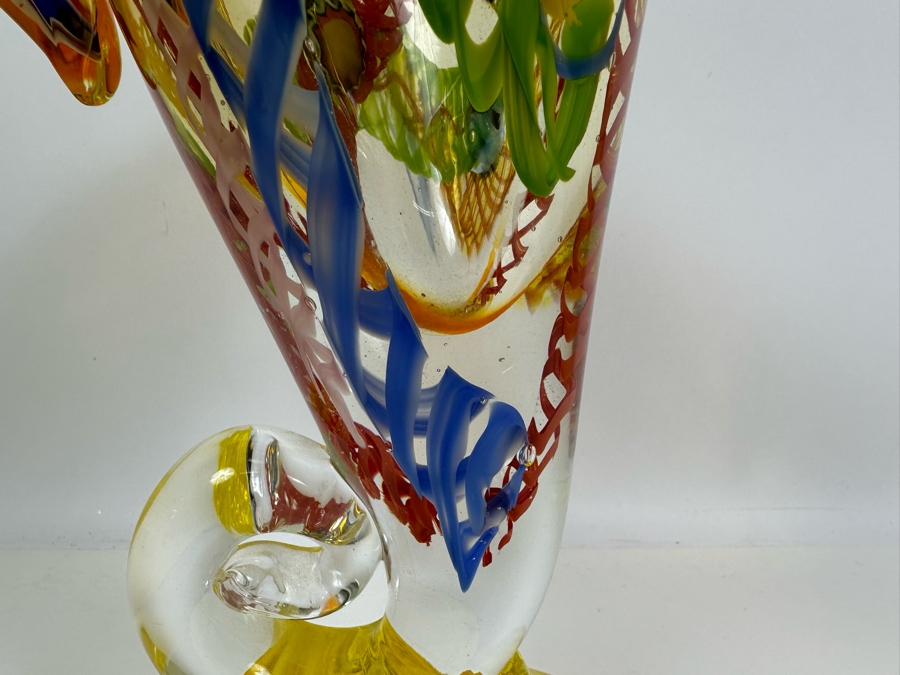 Impressive Art Glass Vase 13H [Photo 7]
