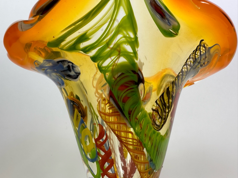 Impressive Art Glass Vase 13H [Photo 19]
