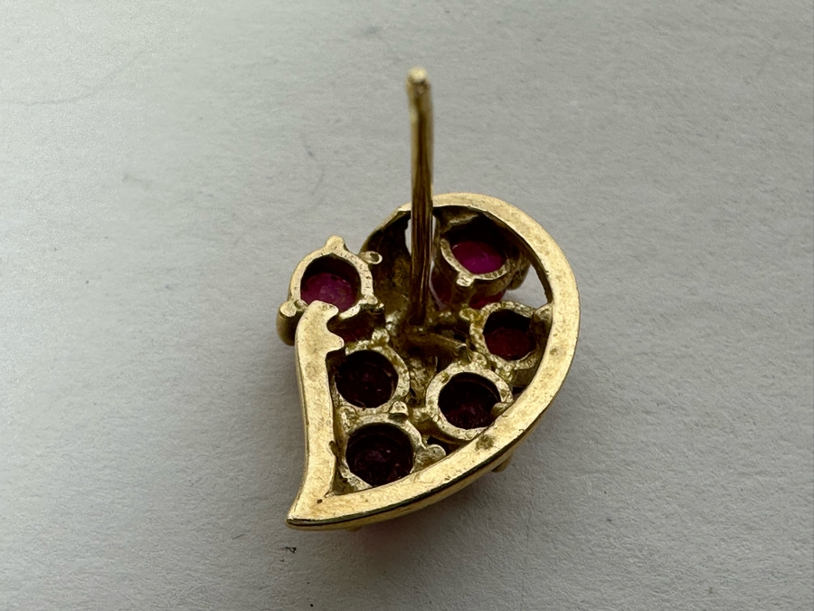 14K Gold Ruby Earrings 2.9g [Photo 7]