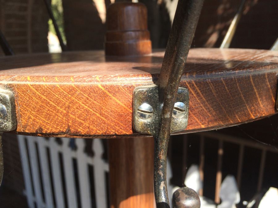 Vintage Mercantile Coat Rack with Solid Cast Iron Base and Quarter Sawn Oak Pole - Must See [Photo 7]