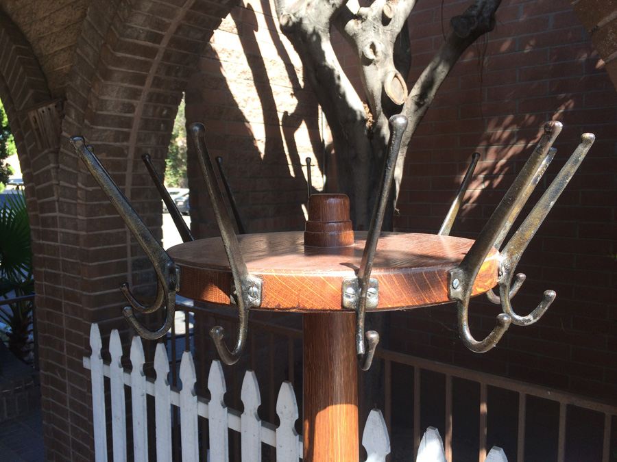 Vintage Mercantile Coat Rack with Solid Cast Iron Base and Quarter Sawn Oak Pole - Must See [Photo 5]