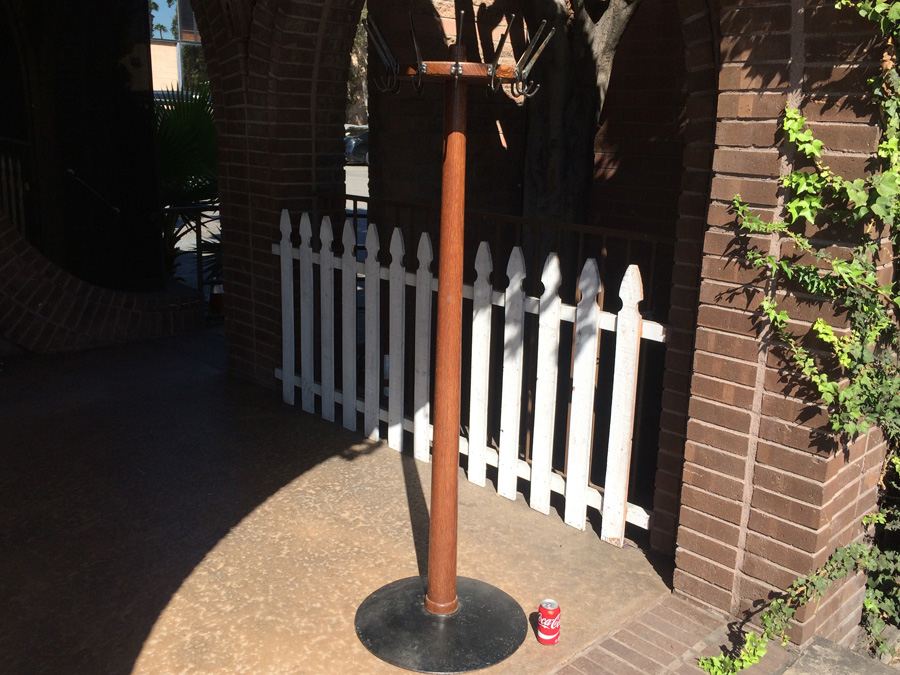 Vintage Mercantile Coat Rack with Solid Cast Iron Base and Quarter Sawn Oak Pole - Must See [Photo 15]