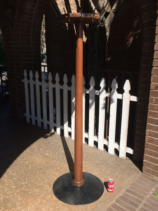 Vintage Mercantile Coat Rack with Solid Cast Iron Base and Quarter Sawn Oak Pole - Must See [Photo 12]