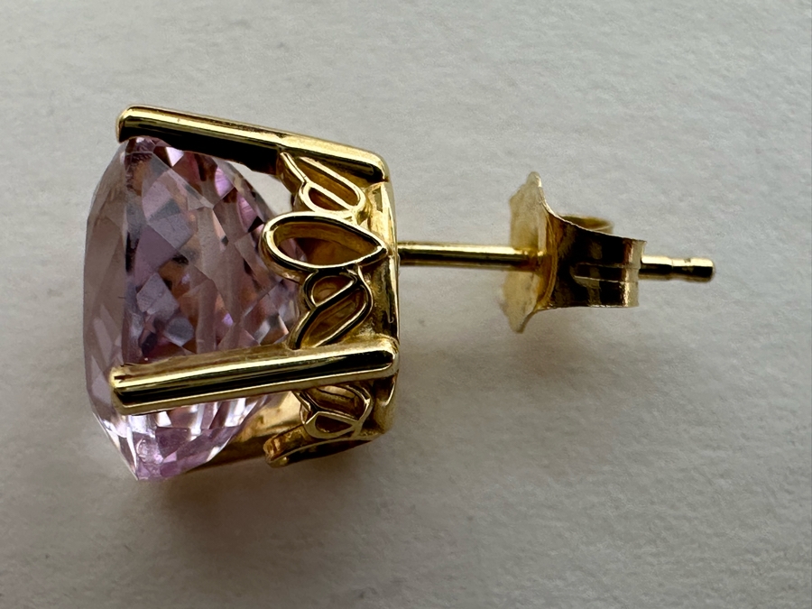 14K Gold Kunzite Earrings 3g [Photo 11]