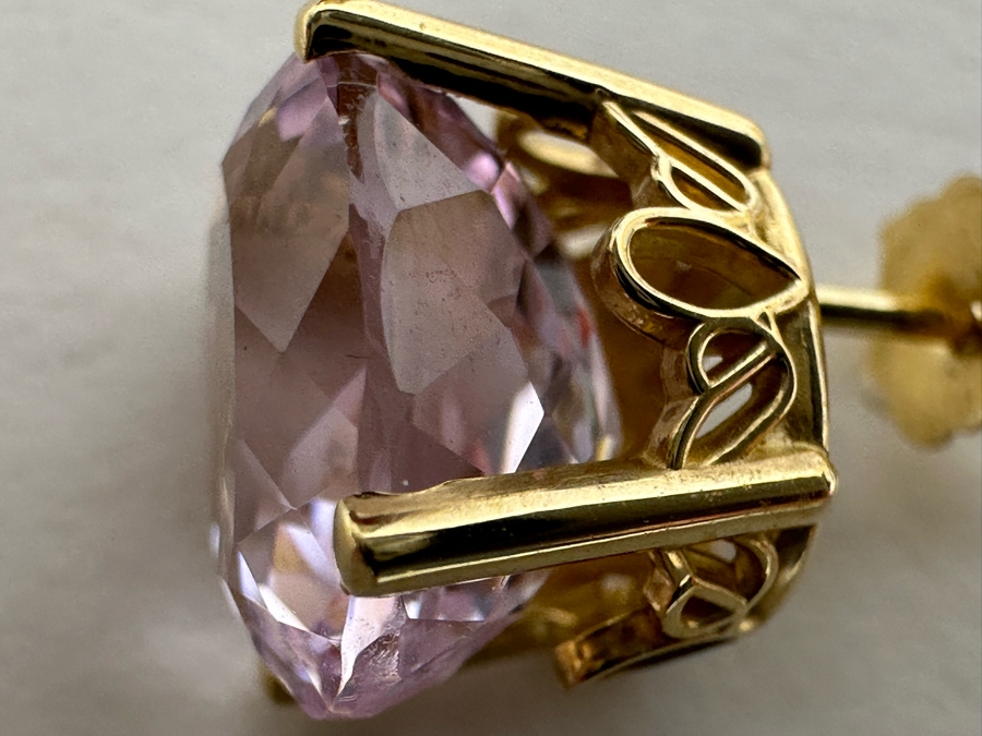 14K Gold Kunzite Earrings 3g [Photo 13]
