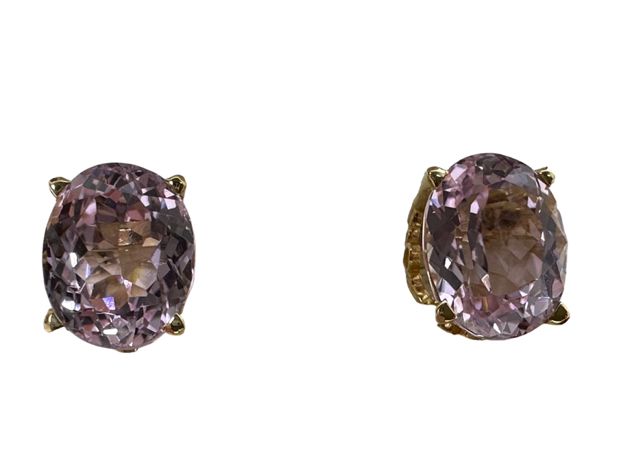 14K Gold Kunzite Earrings 3g [Photo 2]