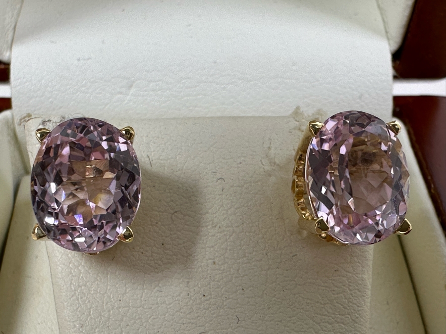 14K Gold Kunzite Earrings 3g [Photo 6]