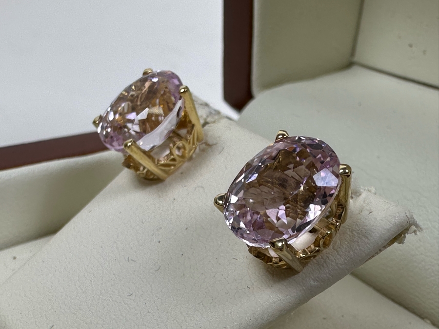 14K Gold Kunzite Earrings 3g [Photo 7]