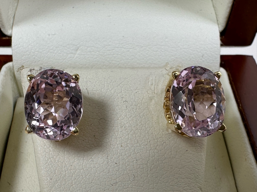 14K Gold Kunzite Earrings 3g [Photo 4]