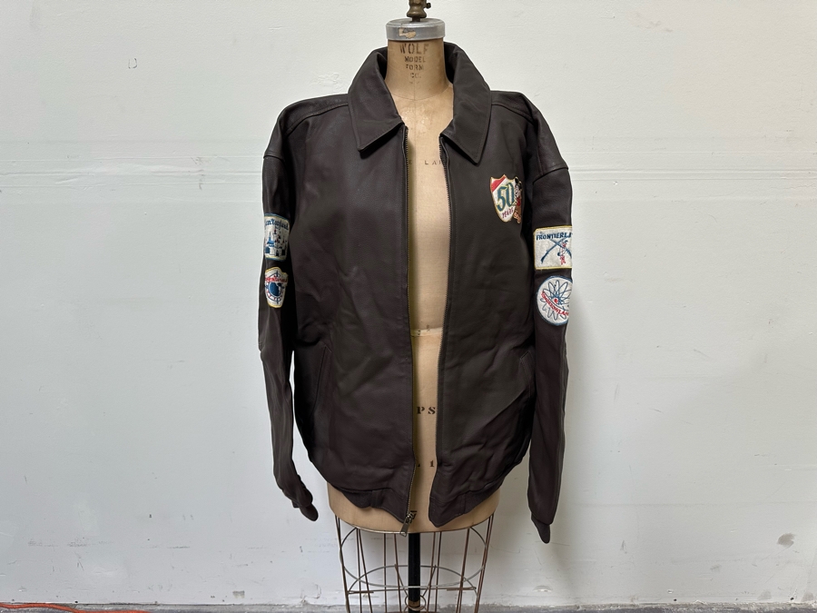 Disneyland 50th Anniversary Leather Jacket Size L [Photo 4]