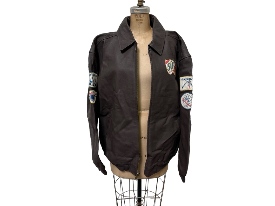 Disneyland 50th Anniversary Leather Jacket Size L [Photo 3]