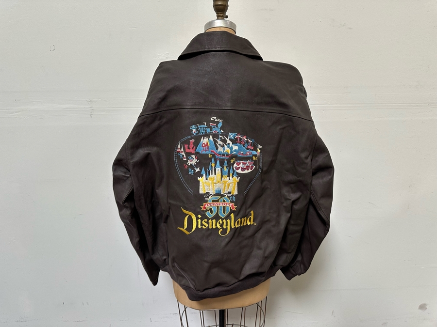 Disneyland 50th Anniversary Leather Jacket Size L [Photo 10]
