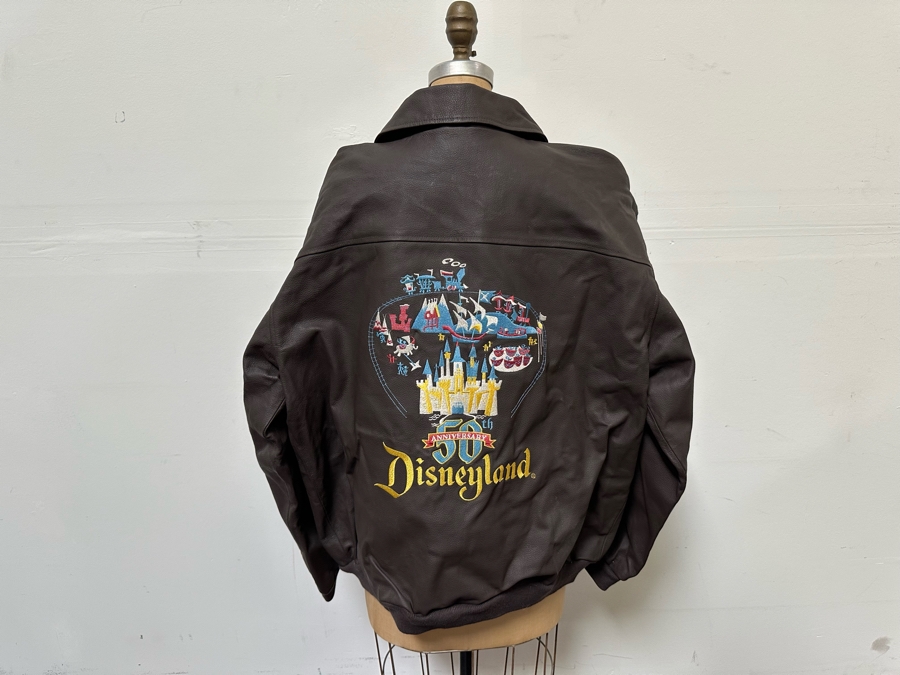 Disneyland 50th Anniversary Leather Jacket Size L [Photo 11]