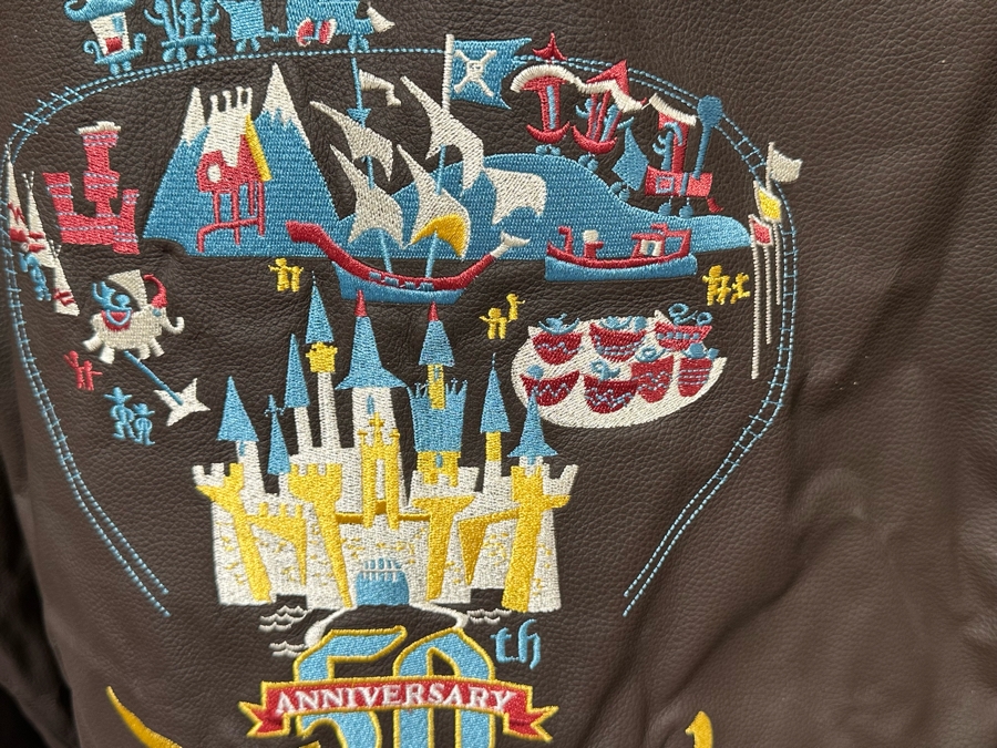Disneyland 50th Anniversary Leather Jacket Size L [Photo 14]
