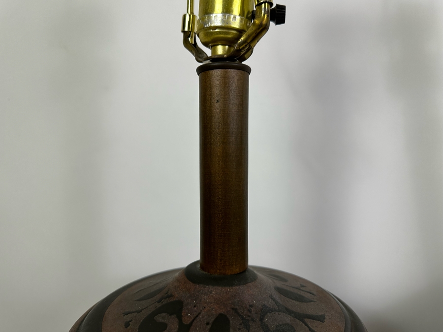 Pair Of Mid-Century Pottery Lamps No Shades 36H [Photo 3]