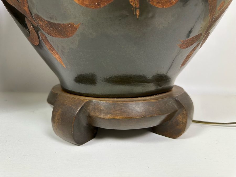 Pair Of Mid-Century Pottery Lamps No Shades 36H [Photo 7]