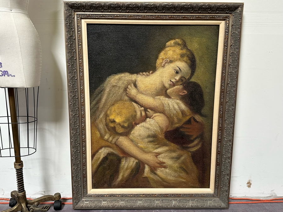 Uttermost Canvas Print Of Mother With Children 29.5 X 39.5 Framed 38.5 X 48.5 [Photo 5]