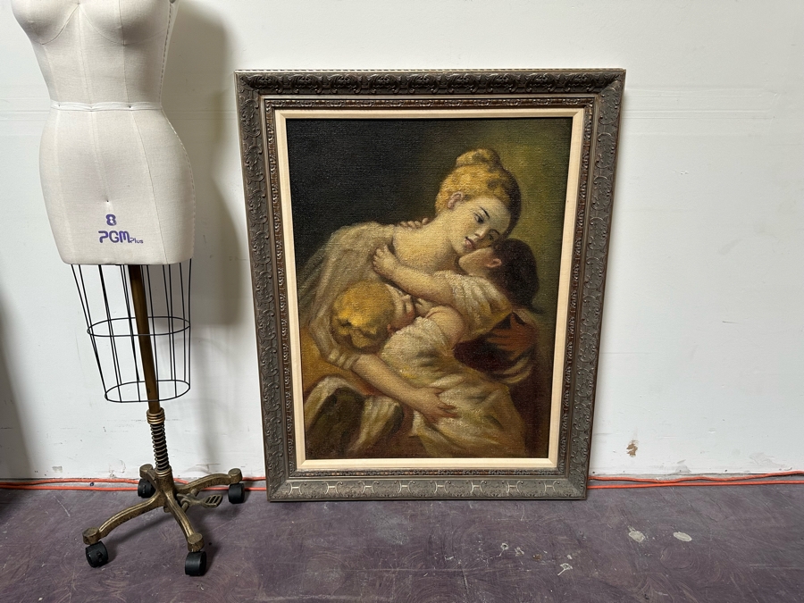 Uttermost Canvas Print Of Mother With Children 29.5 X 39.5 Framed 38.5 X 48.5 [Photo 3]