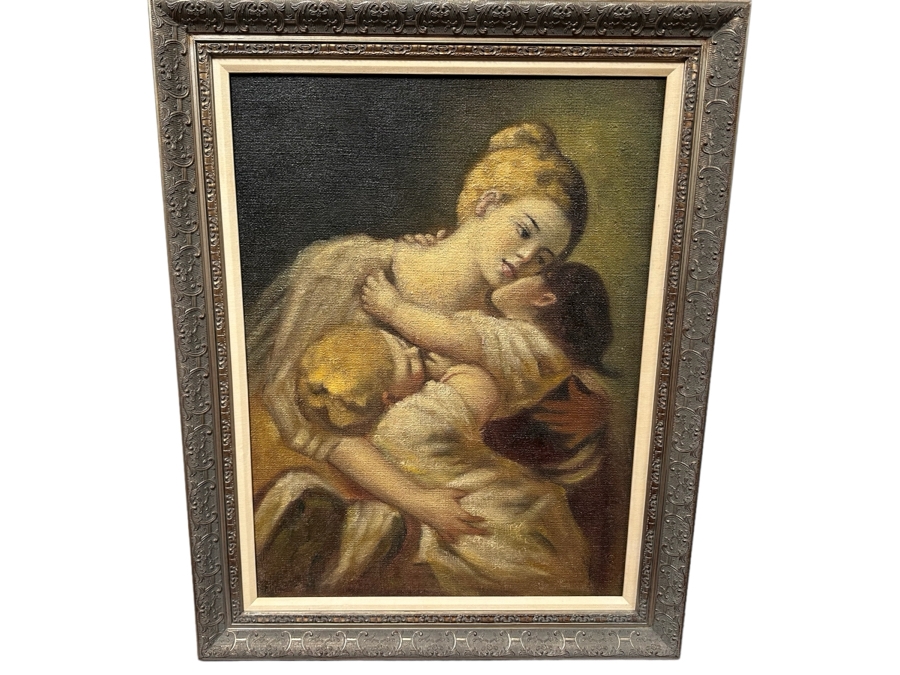 Uttermost Canvas Print Of Mother With Children 29.5 X 39.5 Framed 38.5 X 48.5