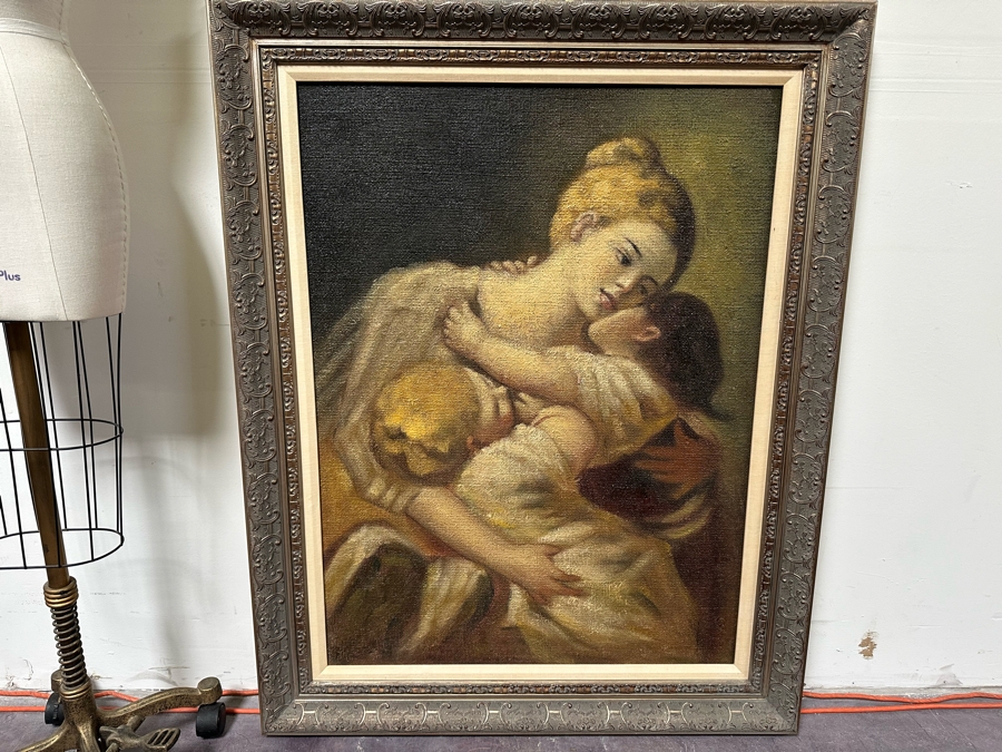 Uttermost Canvas Print Of Mother With Children 29.5 X 39.5 Framed 38.5 X 48.5 [Photo 4]