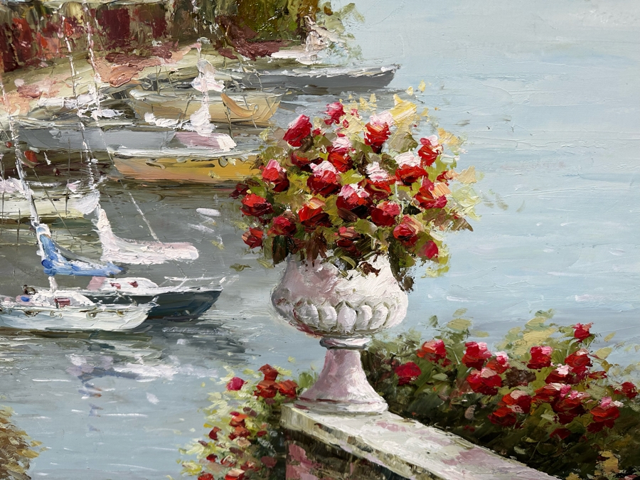 Large Original Seascape Oil On Canvas Signed Painting 48 X 72 Framed 58.5 X 82.5 [Photo 10]