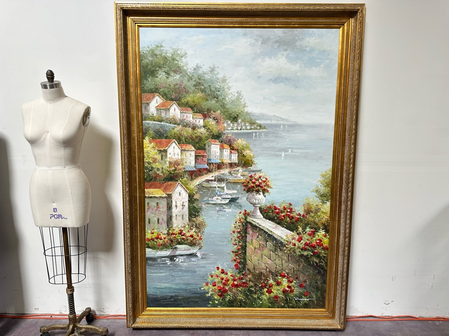 Large Original Seascape Oil On Canvas Signed Painting 48 X 72 Framed 58.5 X 82.5 [Photo 6]