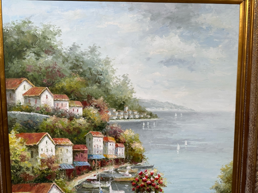 Large Original Seascape Oil On Canvas Signed Painting 48 X 72 Framed 58.5 X 82.5 [Photo 9]