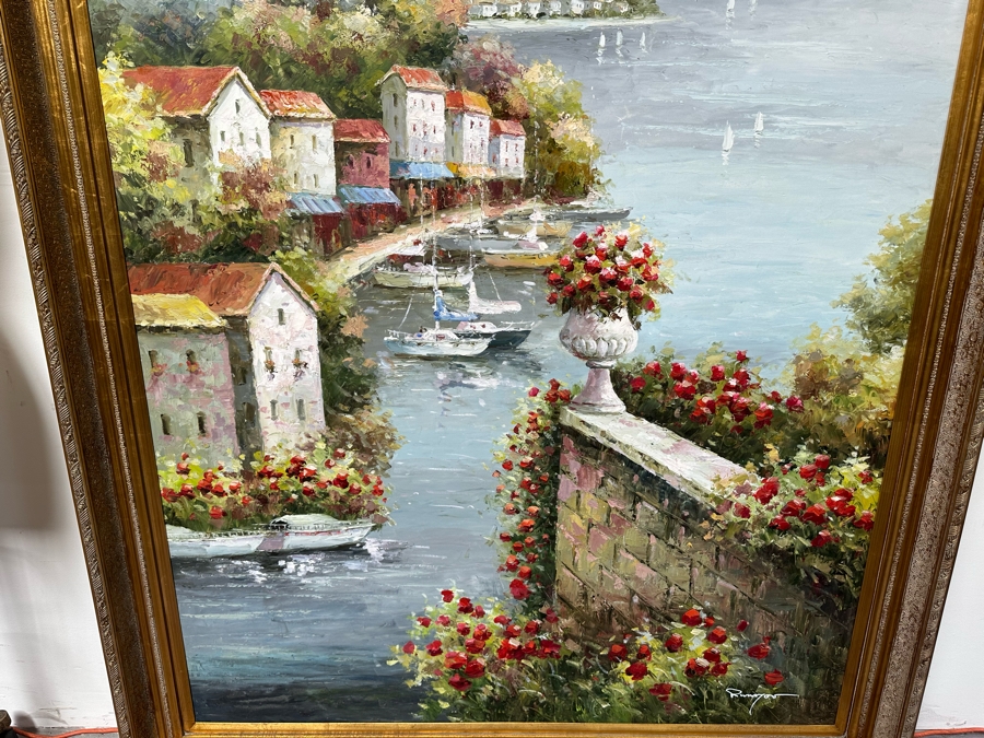 Large Original Seascape Oil On Canvas Signed Painting 48 X 72 Framed 58.5 X 82.5 [Photo 7]