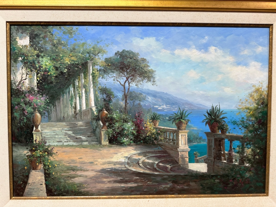 Original Seascape Oil On Canvas Painting Signed S. Roberto 36 X 24 Framed 45 X 33 [Photo 5]