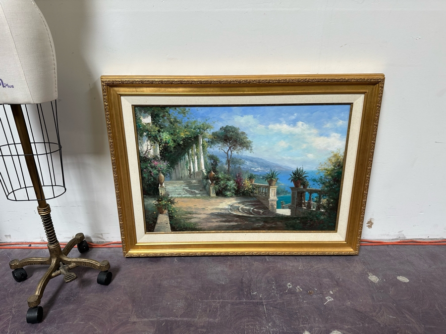 Original Seascape Oil On Canvas Painting Signed S. Roberto 36 X 24 Framed 45 X 33 [Photo 2]