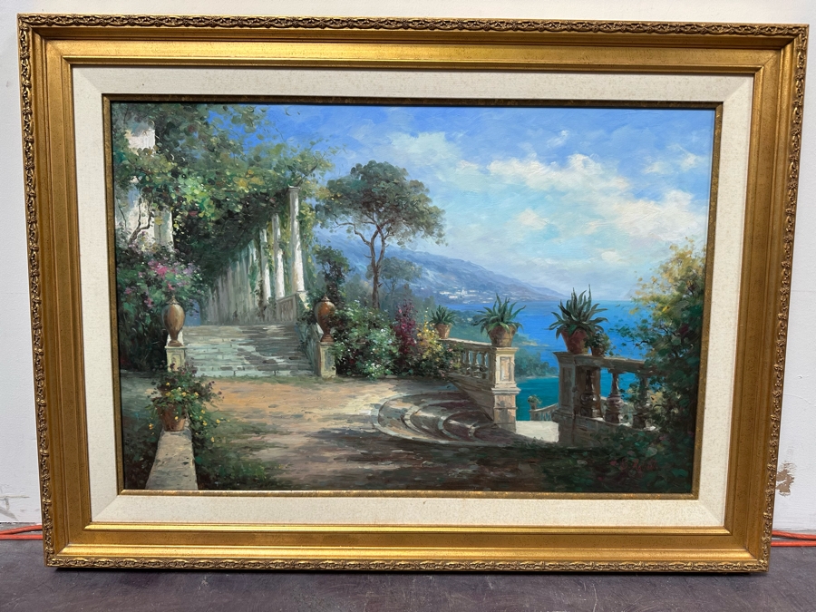 Original Seascape Oil On Canvas Painting Signed S. Roberto 36 X 24 Framed 45 X 33 [Photo 3]