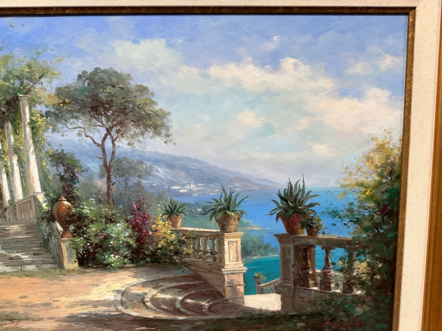 Original Seascape Oil On Canvas Painting Signed S. Roberto 36 X 24 Framed 45 X 33 [Photo 7]