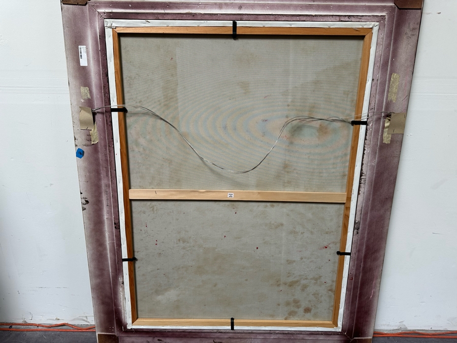 Large Original Cityscape Seascape Oil On Canvas Painting Signed Johnson 36 X 48 Framed 48 X 60 Retails $2,800 [Photo 18]