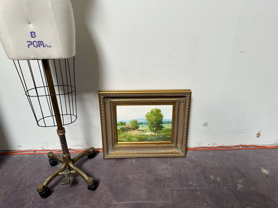 Original Plein Air Landscape Painting On Canvas Signed Clifton 16 X 12 Framed 24 X 20.5 [Photo 3]