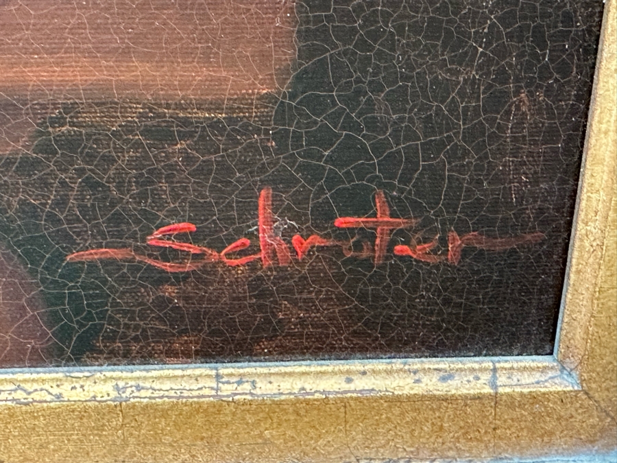 Original Still Life With Parrot And Fruit Painting On Canvas Signed Schroter 40 X 30 Framed 54.5 X 45 [Photo 16]