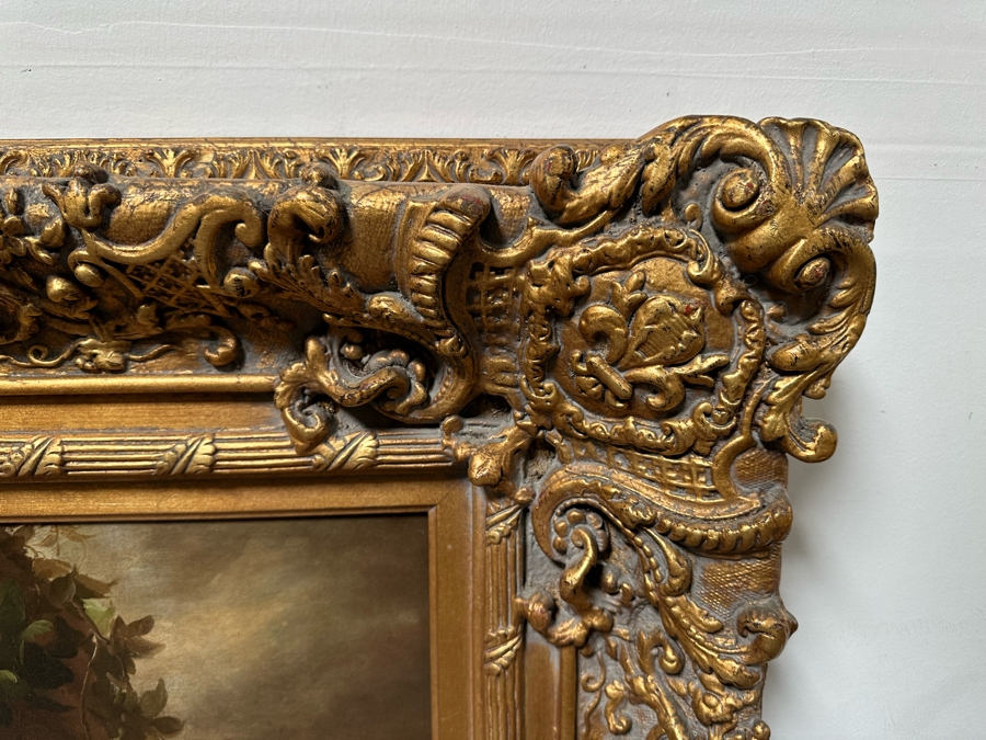 Original Still Life With Parrot And Fruit Painting On Canvas Signed Schroter 40 X 30 Framed 54.5 X 45 [Photo 17]