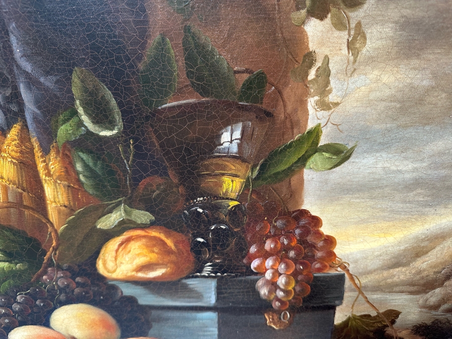 Original Still Life With Parrot And Fruit Painting On Canvas Signed Schroter 40 X 30 Framed 54.5 X 45 [Photo 13]