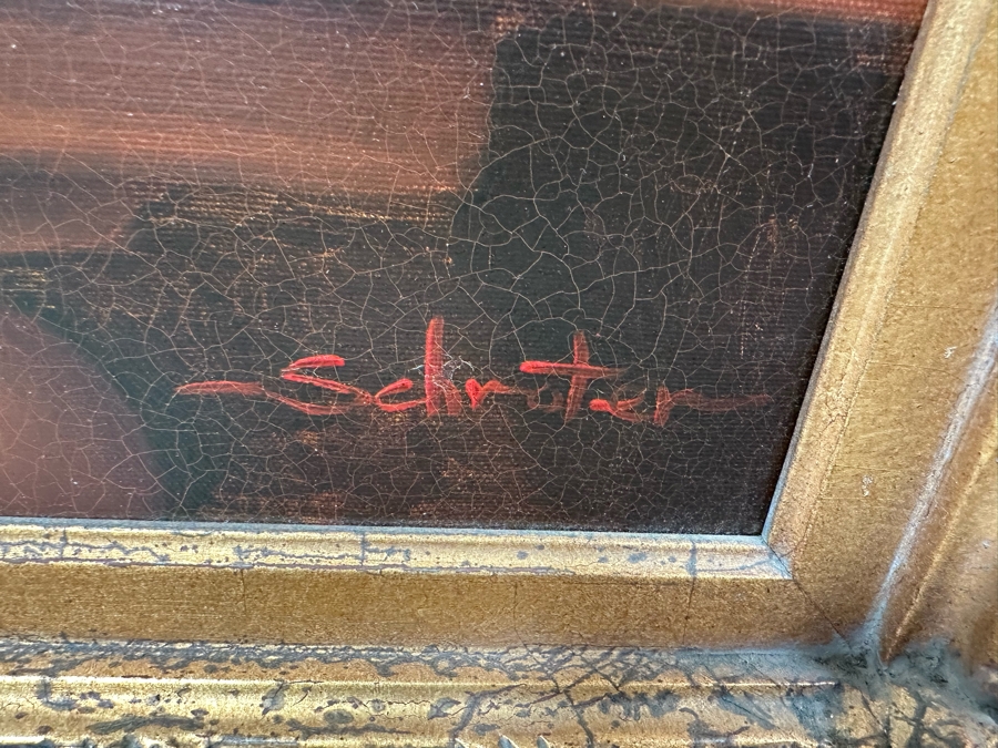 Original Still Life With Parrot And Fruit Painting On Canvas Signed Schroter 40 X 30 Framed 54.5 X 45 [Photo 15]