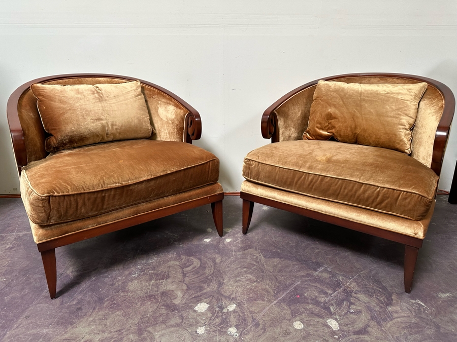 Pair Of Upholstered Armchairs 34W X 36D X 34H [Photo 6]