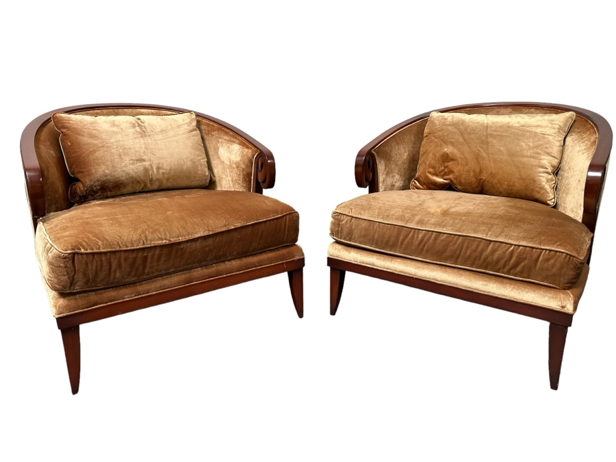 Pair Of Upholstered Armchairs 34W X 36D X 34H