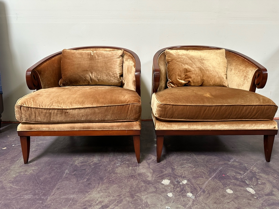 Pair Of Upholstered Armchairs 34W X 36D X 34H [Photo 2]